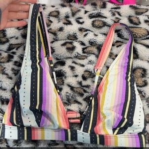 Rip Curl Multicolor Striped Bikini Top